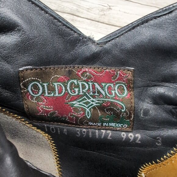 Old Gringo Studded Black Leather Heeled Biker Moto Boots Women Size 7.5 - Picture 9 of 13